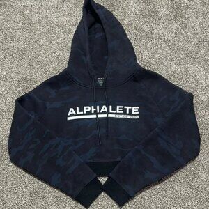 Alphalete Black crop Camo Hoodie small